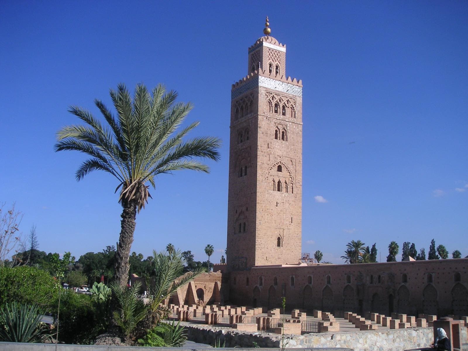 The Koutoubia Mosque minaret in Marrakech, Morocco
