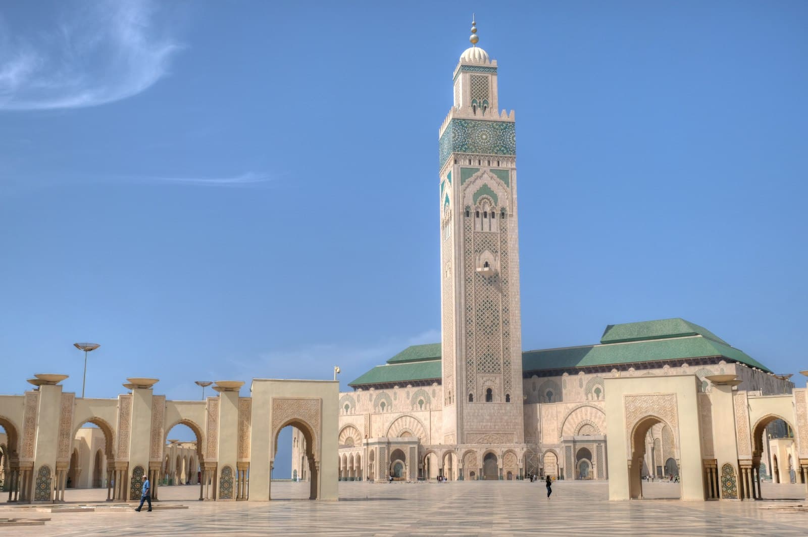 The Hassan II Mosque and its esplanade in Casablanca, Morocco